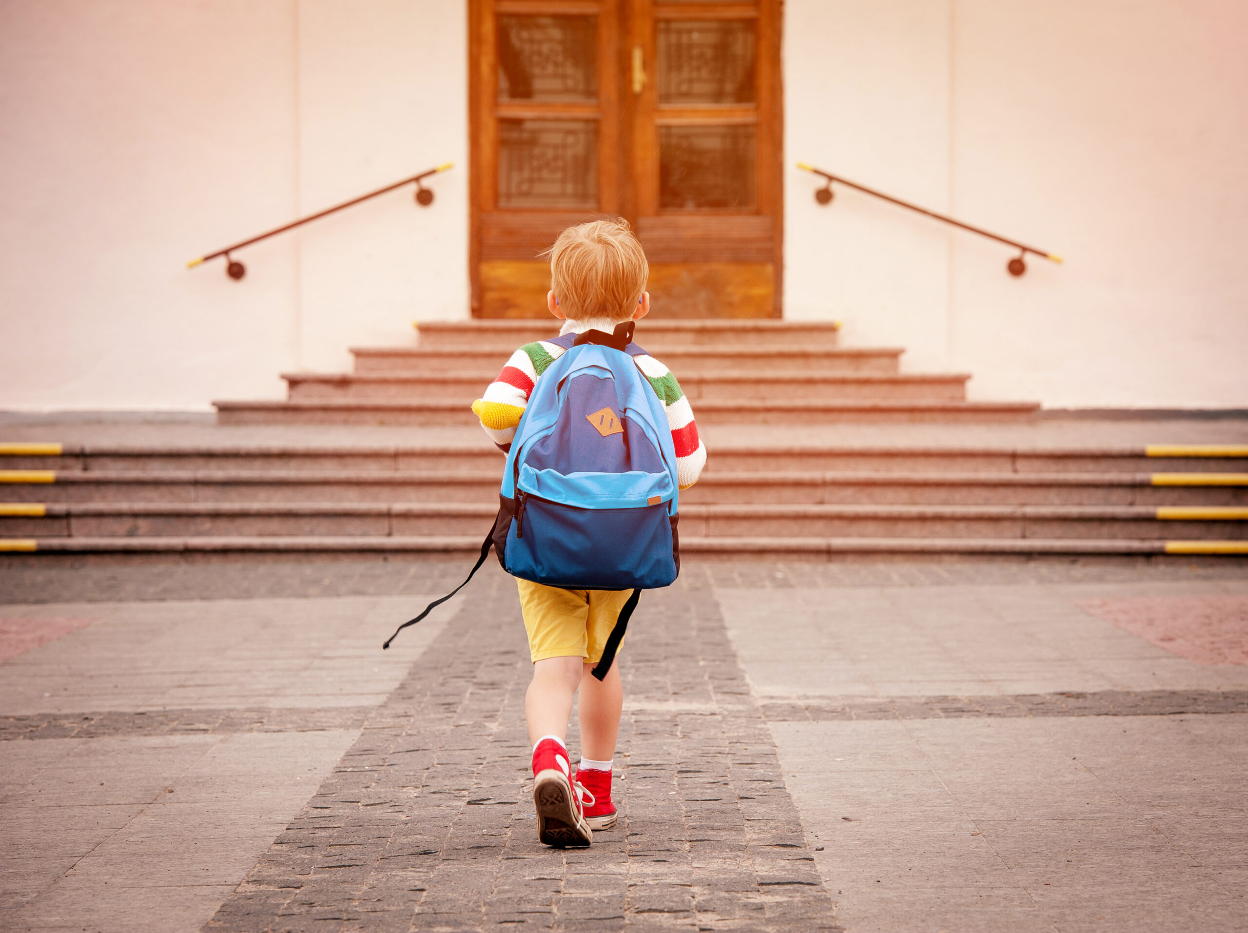 Kid walking to school