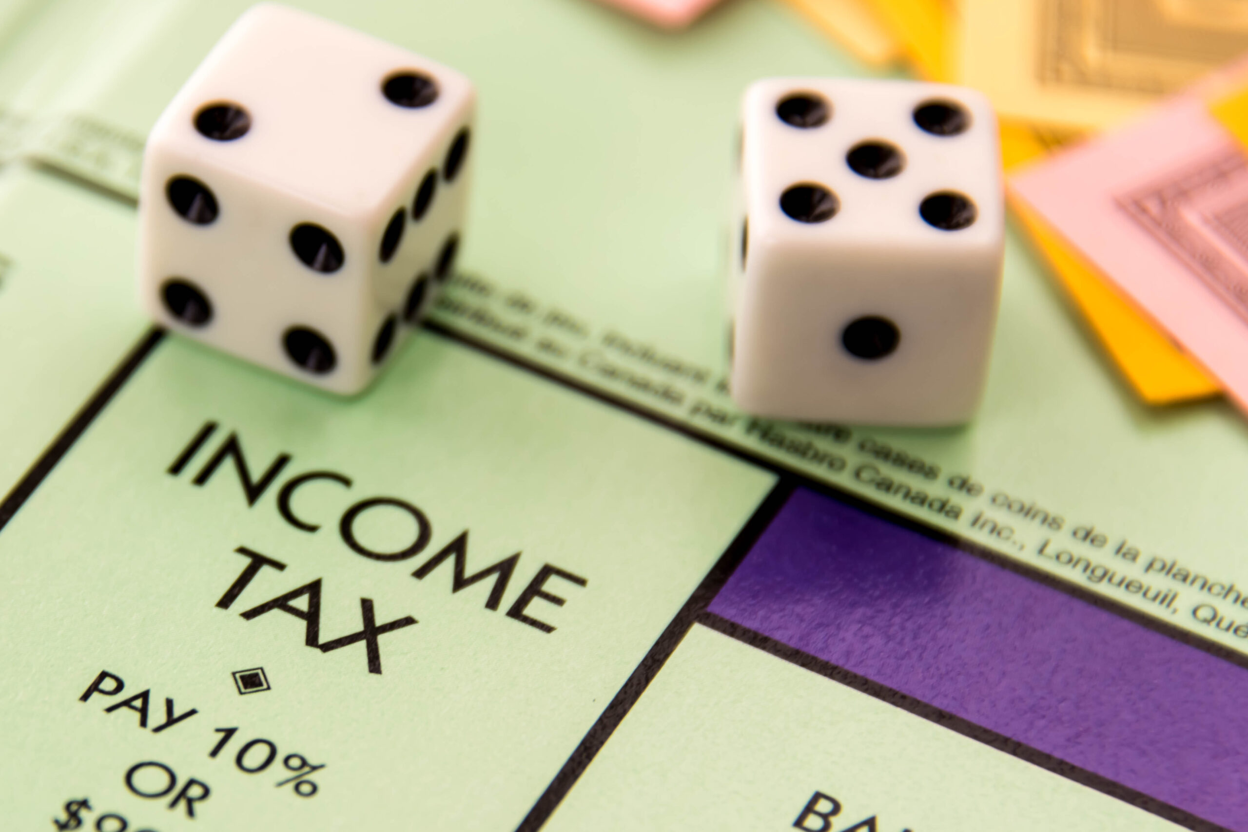 Income tax on monopoly board