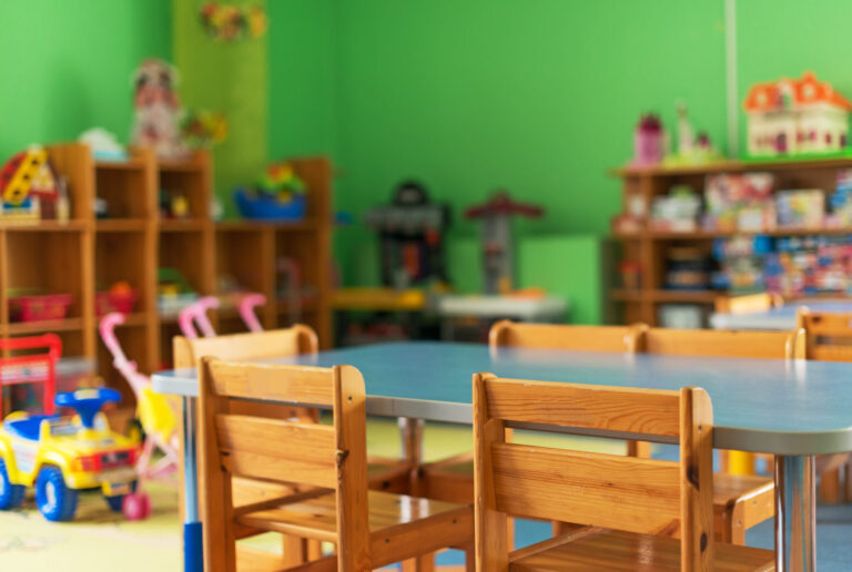 Empty kindergarten classroom