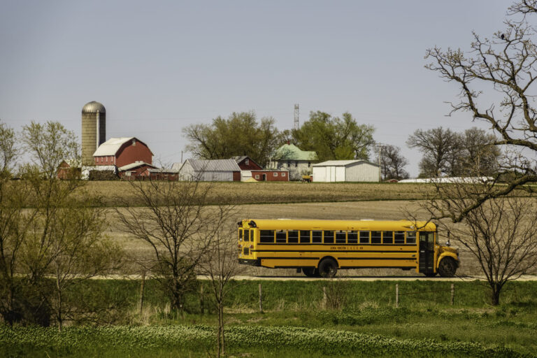 School bus in rural area